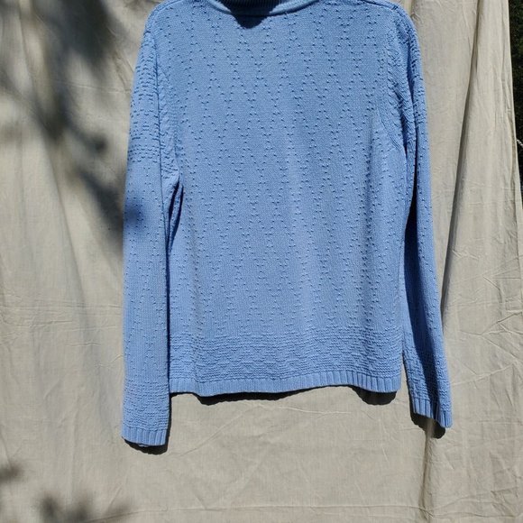 Women's Croft & Barrow Light Blue Zip Up Turtleneck Sweater Jacket Size xl xlarg - Picture 2 of 4